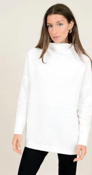 Nancy Ottoman Mockneck Sweater - White I RD Style