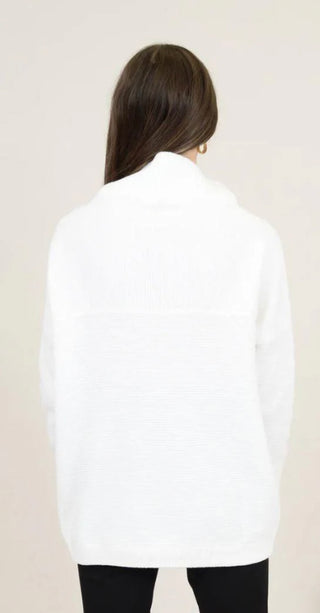 Nancy Ottoman Mockneck Sweater - White I RD Style