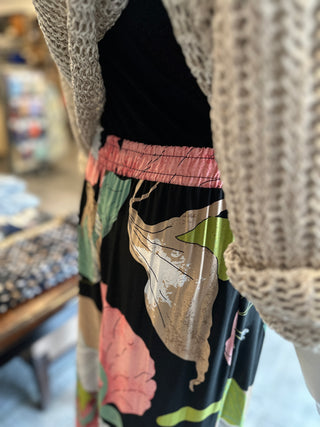 Rayon Printed Wide Leg Pant w/ Ankle Slits I Orange Fashion Village