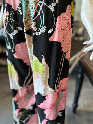 Rayon Printed Wide Leg Pant w/ Ankle Slits I Orange Fashion Village