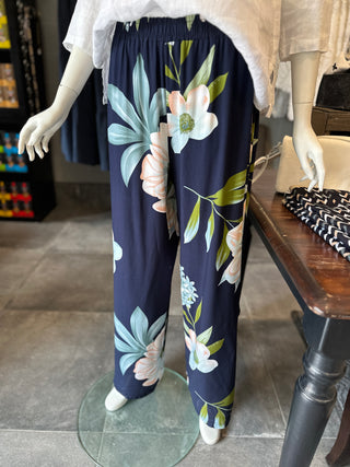 Rayon Printed Wide Leg Pant w/ Ankle Slits I Orange Fashion Village