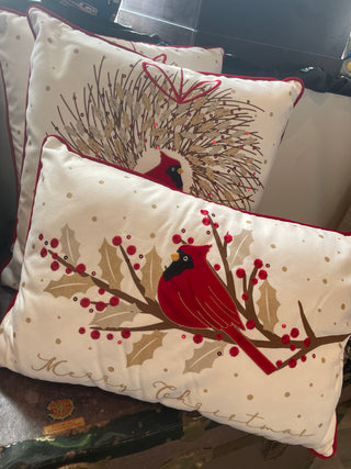 Cardinal Festive Pillow