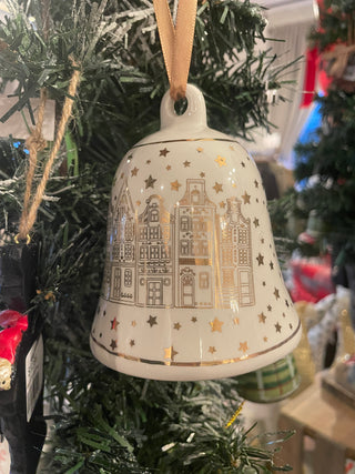 Ceramic Christmas Bell Ornament