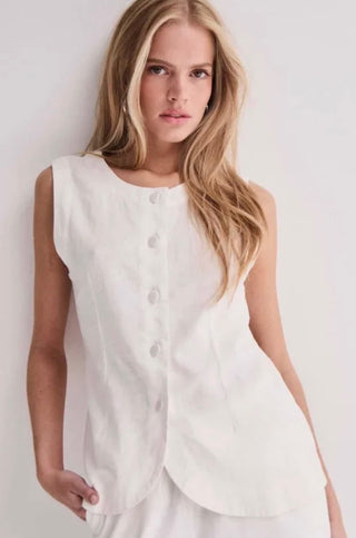 Linno Linen Blend Vest I ICHI