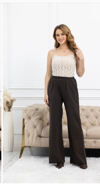 Chocolate Brown Terry Pant