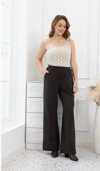 Chocolate Brown Terry Pant