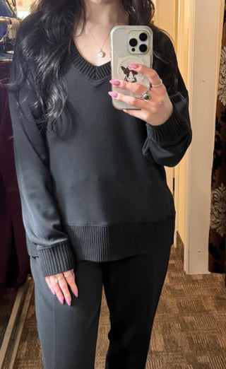 Vixie Sof Knit Rib Sweater - Black I RD Style
