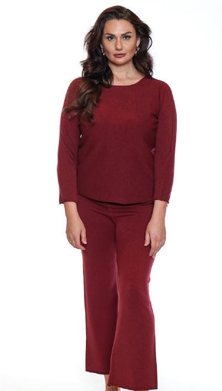 Ultrasoft Knit Pants - Wine I Sorella