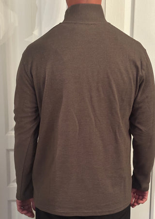 1/4 Zip Mock Neck Long Sleeve - Burnt Olive I Hedge