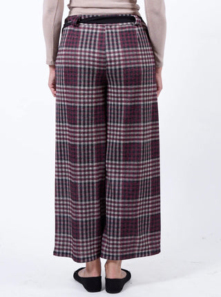 Wine Pull On Plaid Pants I Angela Mara