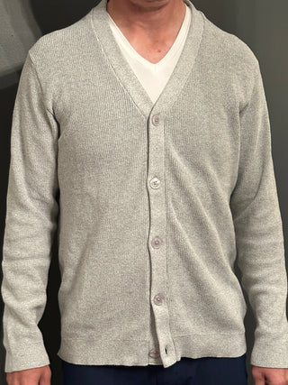 Granite V Neck Button Cardigan Sweater I Hedge