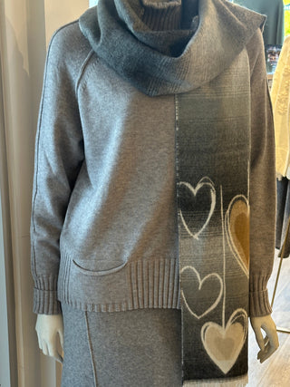 Alias Heart Scarf - Earth I Parsley & Sage