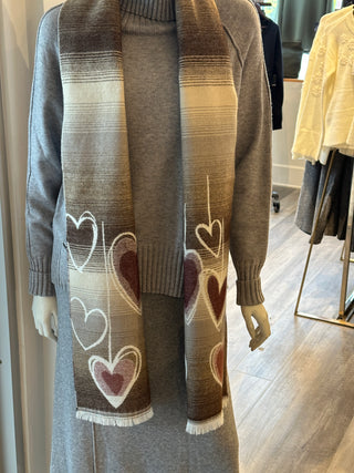 Alias Heart Scarf - Burgundy I Parsley & Sage