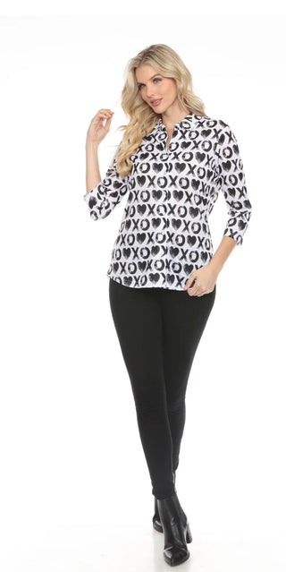 XOXO 3/4 Button Up Blouse I New Label