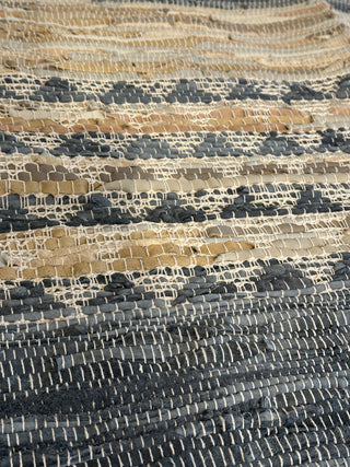Hand Woven Leather & Cotton Accent Rug (3X5)