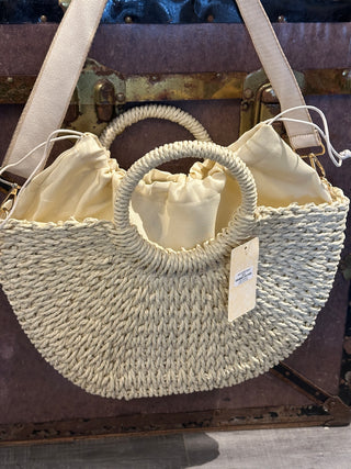Woven Straw Basket Bag