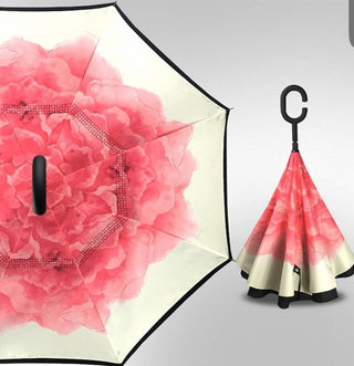 Luxe Inverted Pink Chrysanthemum Unbrella