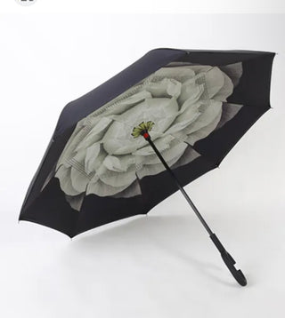Luxe Inverted White Gardenia Umbrella