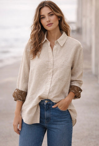 The Luxe Sand Linen Shirt