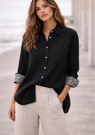 The Luxe Black Linen Shirt