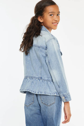 Kancan Penny Kids Peplum Denim Jacket