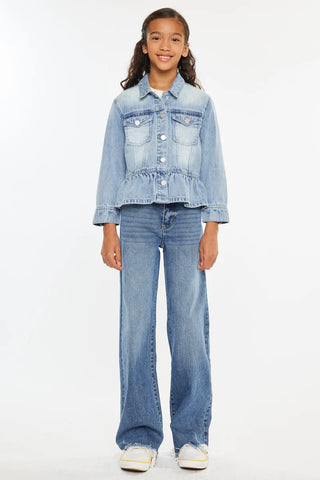 Kancan Penny Kids Peplum Denim Jacket