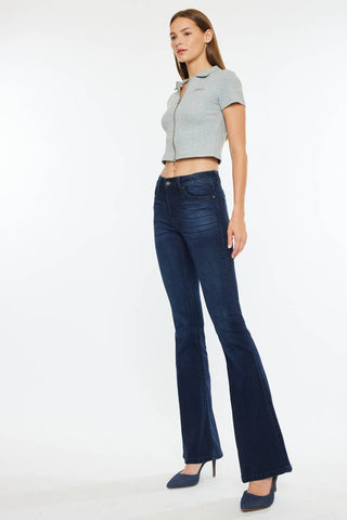Trisha Mid Rise Classic Flare Jeans I Kancan