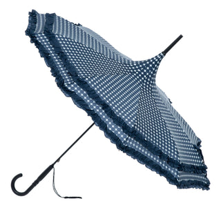 Boutique Pagoda with Frill/Navy Dots I Soake