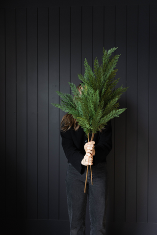 Cypress Leaf Full Real Touch Stems: Large Stem - 42"