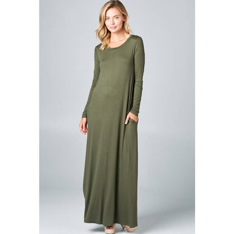 Jersey Classic Shift Maxi Dress