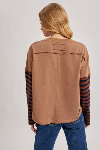 Striped Long sleeve Loose Fit Pullover