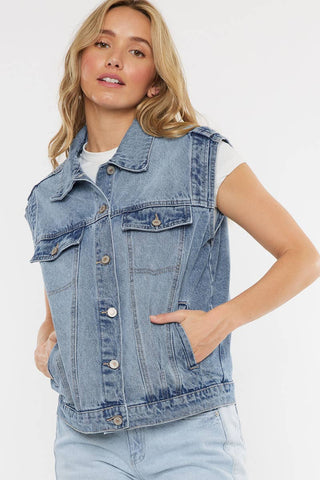 Oversized 80’s Denim Vest I Kancan