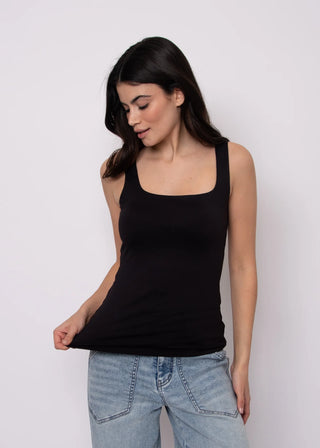 Tia Squared U NECK Tank - Black