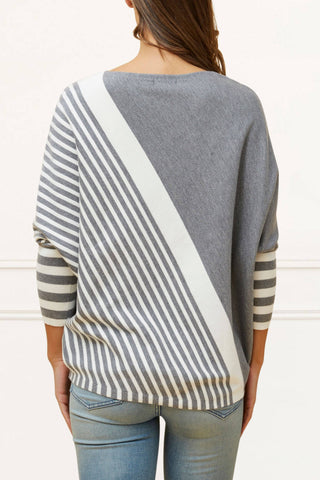 Valery Relaxed Knit Sweater Bold Stripes | Black
