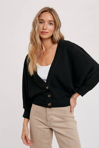 Dolman Sleeves Spring Cardi in Forest Green
