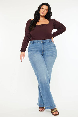 Martha High Rise Trouser Wide Leg Jeans (Plus Size)