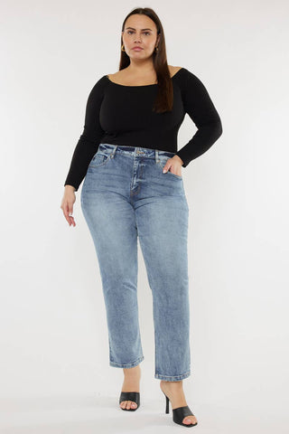 Tilda High Rise Slim Fit Straight Leg Jeans I Kancan