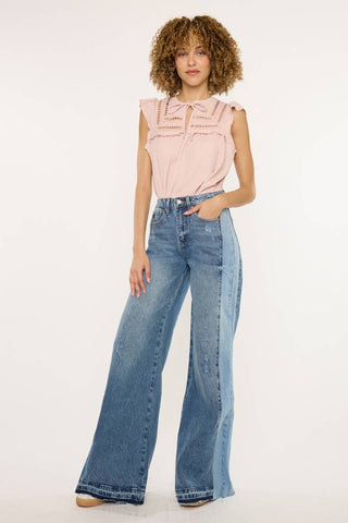 Clover Two Tone Ultra Wide Leg Jean