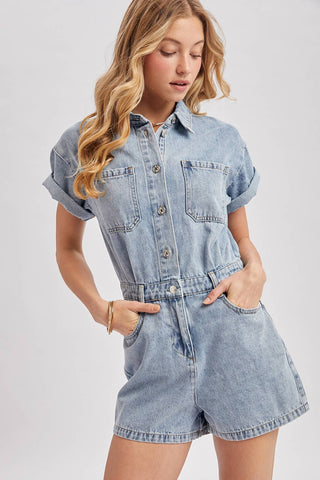 The Easy Street Denim Romper