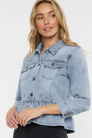 Kancan Marilou Peplum Denim Jacket