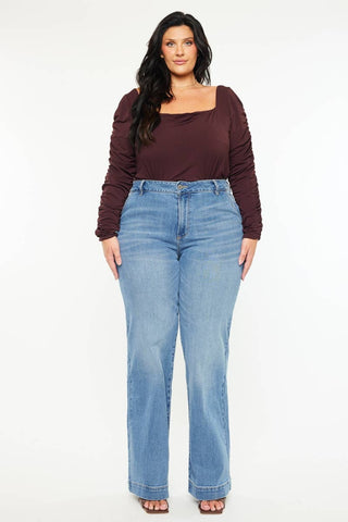 Martha High Rise Trouser Wide Leg Jeans (Plus Size)
