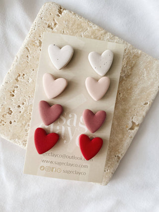 Valentine Stud Pack - Handmade Polymer Clay Earrings