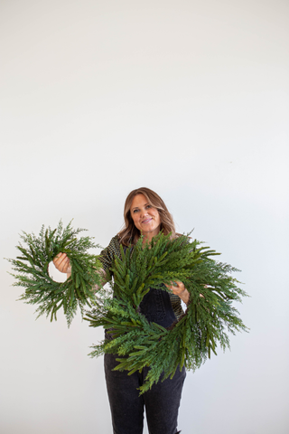 Norfolk & Cypress Mixed Real Touch Wreath - 24"