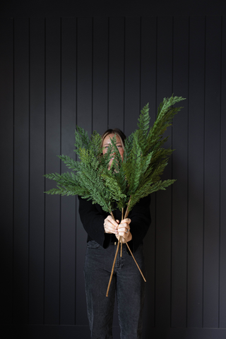Cypress Leaf Full Real Touch Stems: Large Stem - 42"