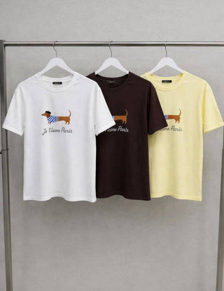 Parisian Weiner Dog Cotton T-shirts