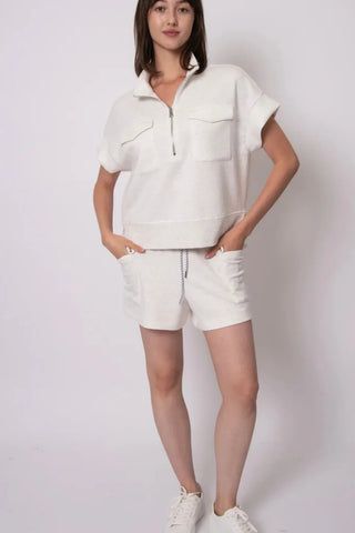Darcia Signature Soft Knit Pull-On Short (Ivory Mel)