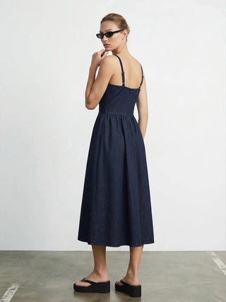 Structured Indigo Denim Dress