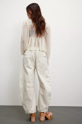 Good Luck Mid-Rise Barrel Jean | Milk