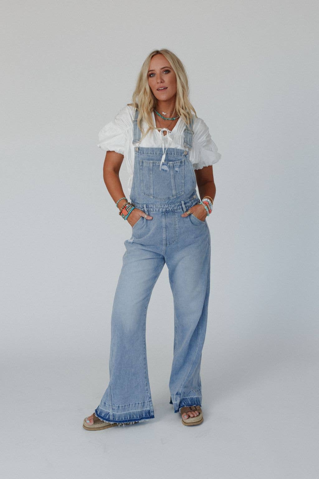 Three Bird Nest Cali Dream Denim Overalls | Light Wash