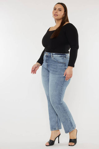 Tilda High Rise Slim Fit Straight Leg Jeans I Kancan
